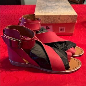 Free People Strappy Red Sandals
